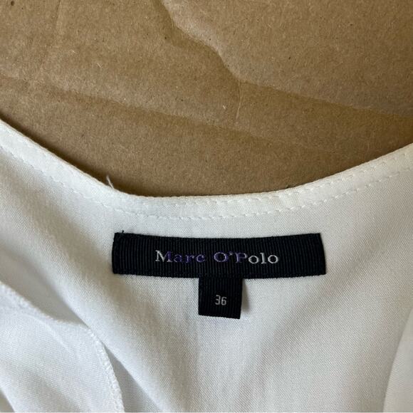 Marc O’ Polo White Ruffle V Neck Top - Picture 8 of 9